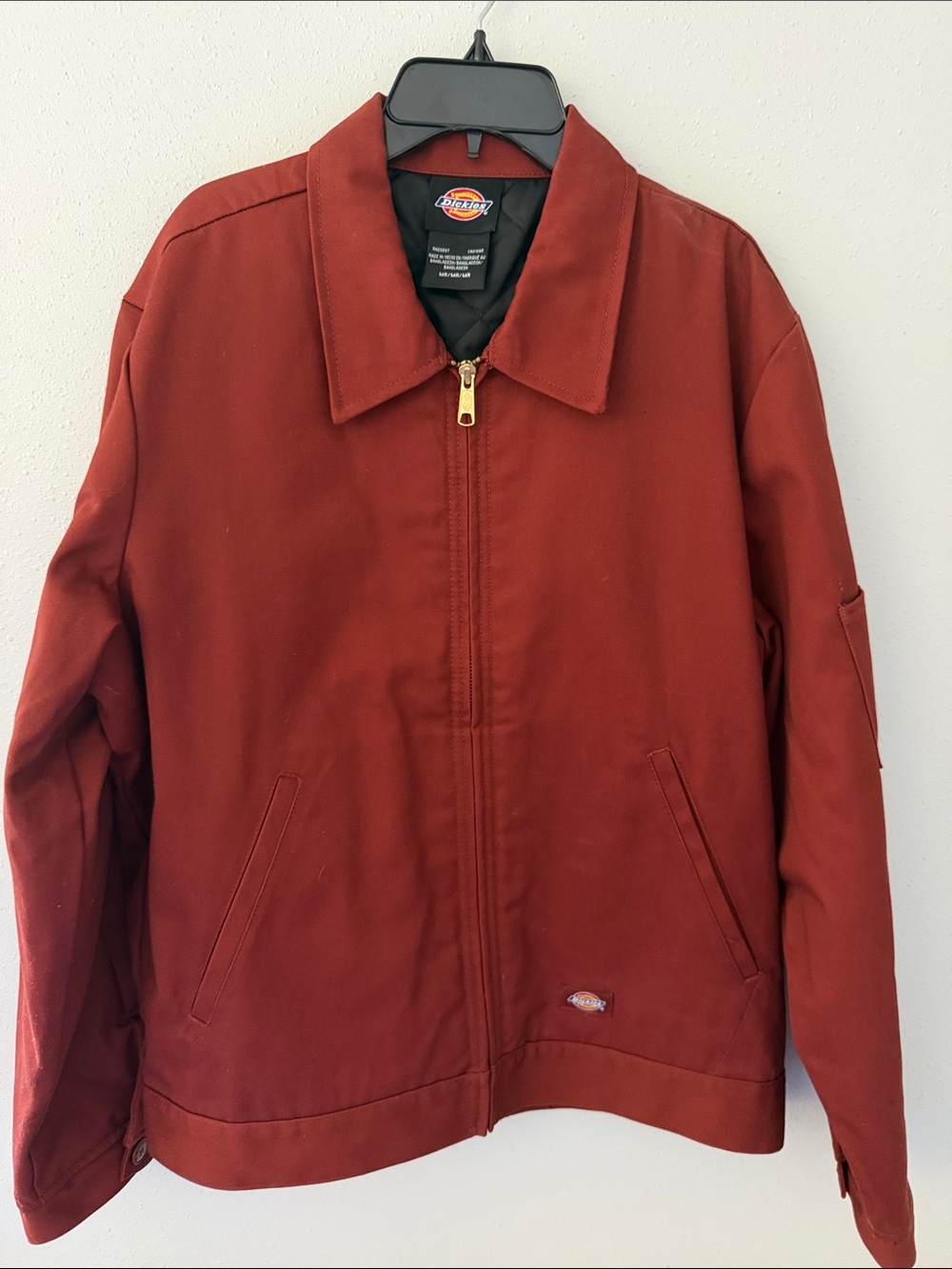 Dickies Men's Rust Red Zip-Front Bomber Jacket